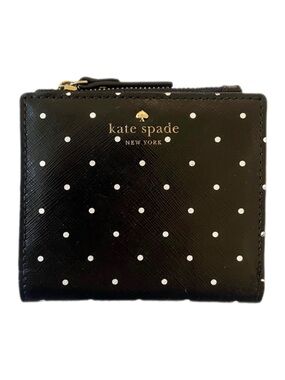 kate spade Black Polka Dot Compact Wallet